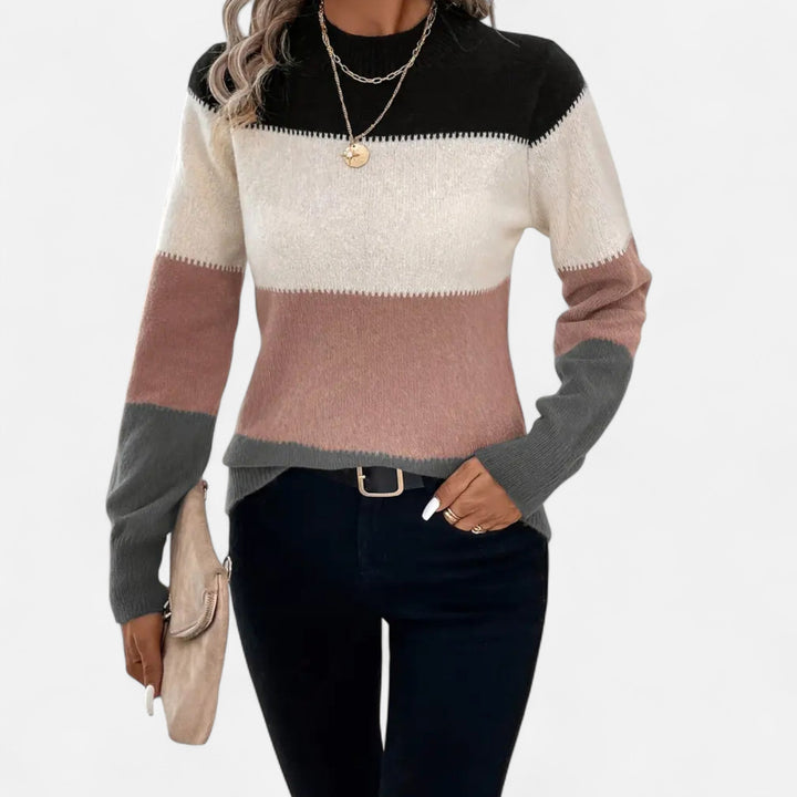 Women's Classic Striped Crew Neck Sweater