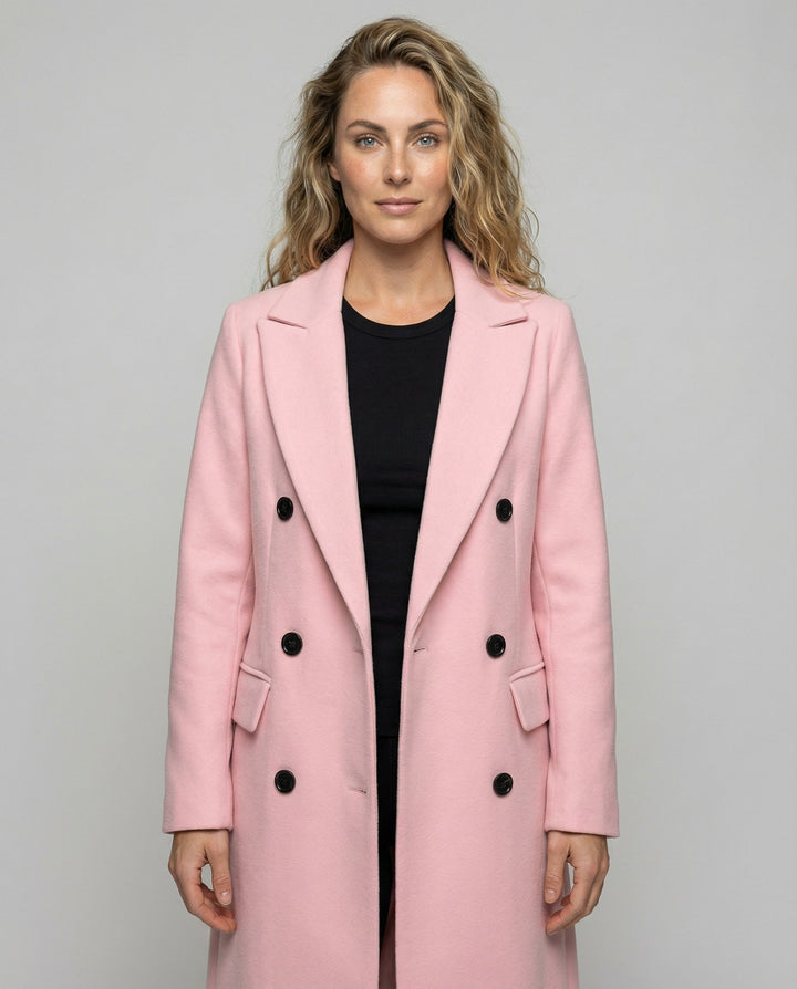 Elegant trenchcoat med huva och slag med hack för kvinnor