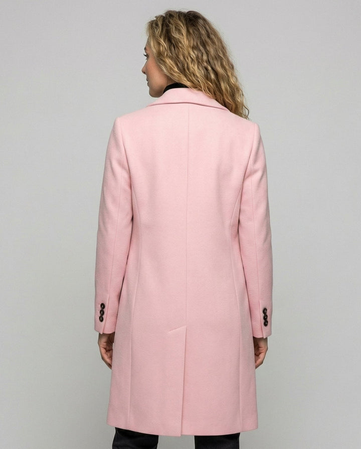 Elegant trenchcoat med huva och slag med hack för kvinnor