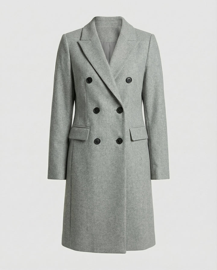 Elegant trenchcoat med huva och slag med hack för kvinnor