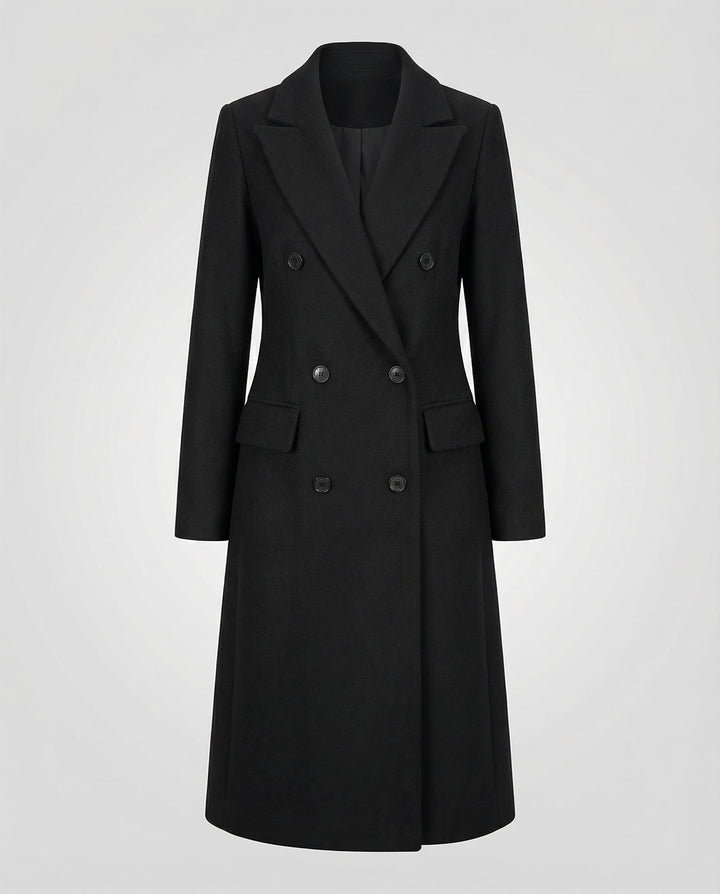 Elegant trenchcoat med huva och slag med hack för kvinnor