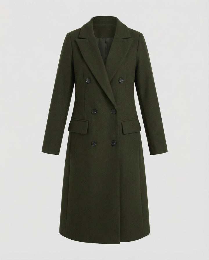 Elegant trenchcoat med huva och slag med hack för kvinnor