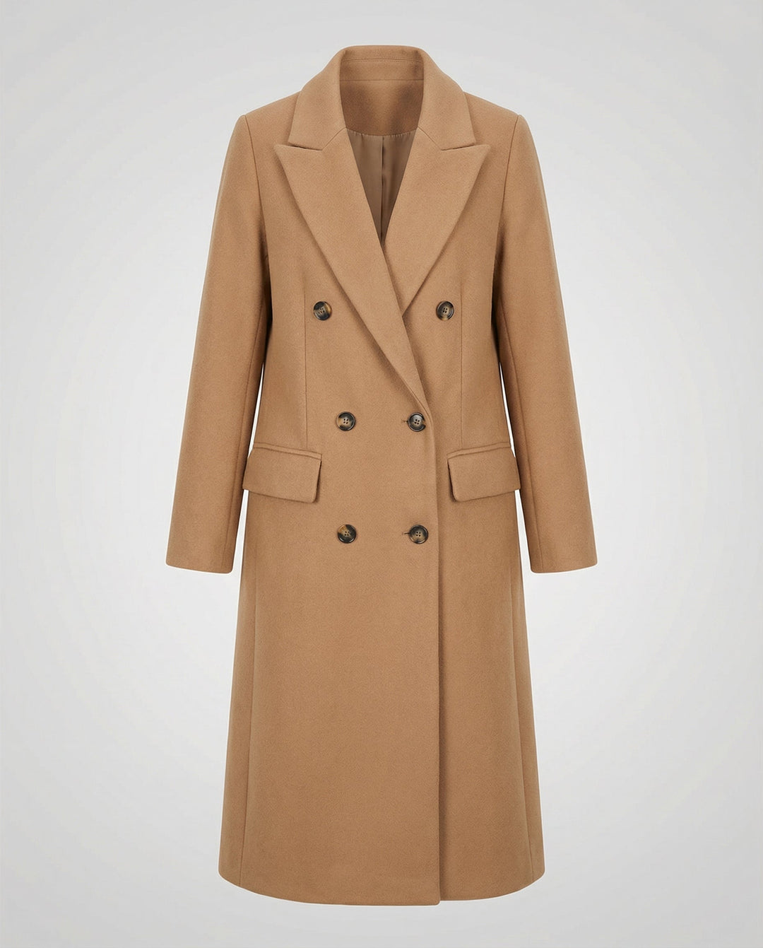 Elegant trenchcoat med huva och slag med hack för kvinnor