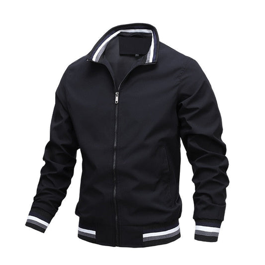 Blouson aviateur classique décontracté à fermeture éclair pour homme – Chaud pour l’automne et l’hiver