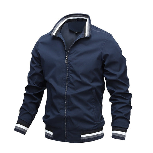 Blouson aviateur classique décontracté à fermeture éclair pour homme – Chaud pour l’automne et l’hiver