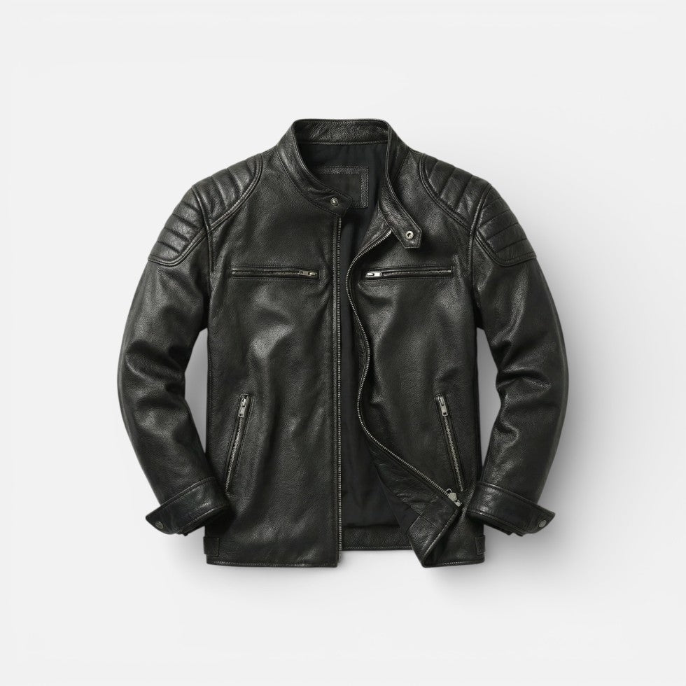 Giacca da moto da uomo in pelle