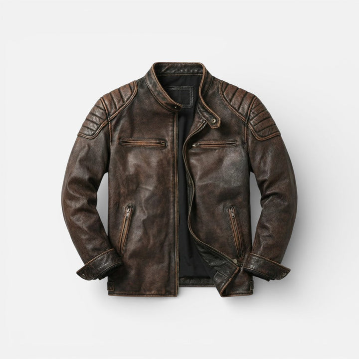 Giacca da moto da uomo in pelle