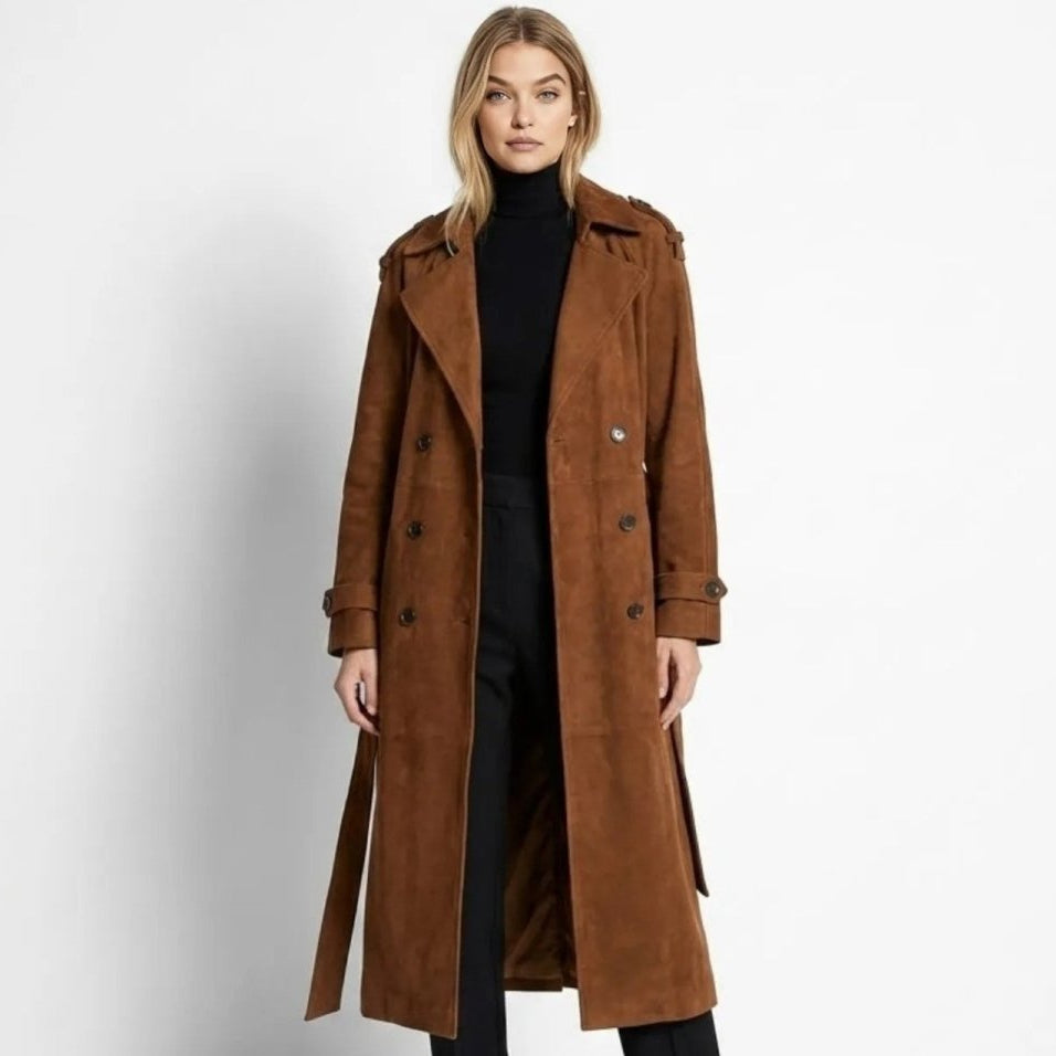 Women's Classic Belted Fluid Trench Coat