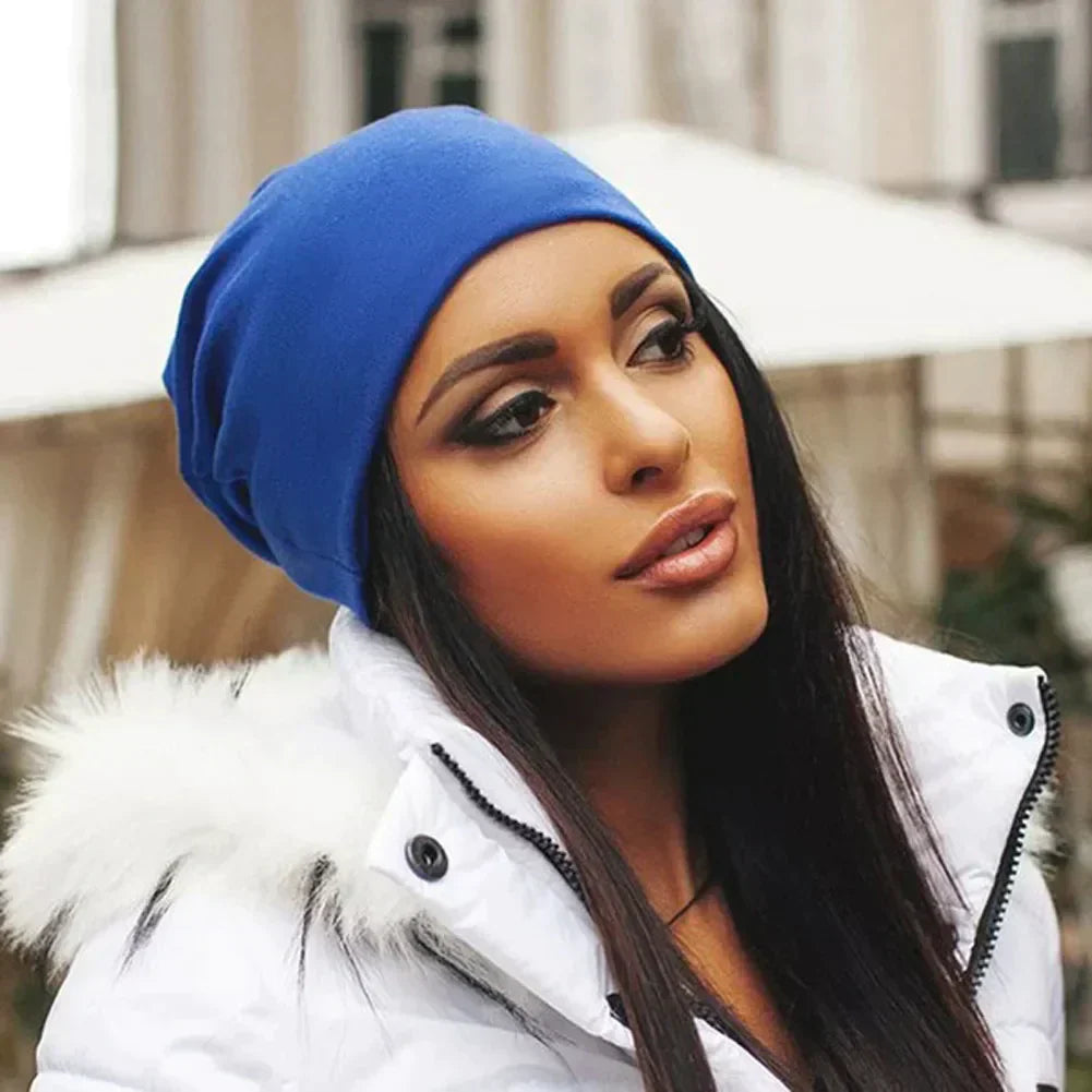 Women's Soft Cozy Slouch Beanie - Cotton Blend for Winter Wear-The Yellow Prime