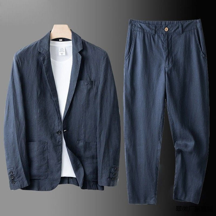 Men's Slim Fit Summer Suit – Lightweight Cotton and Hemp Blend-The Yellow Prime