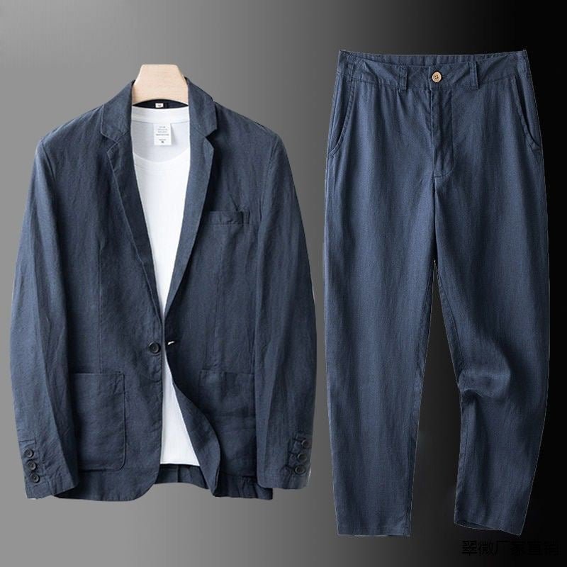 Men's Slim Fit Summer Suit – Lightweight Cotton and Hemp Blend-The Yellow Prime