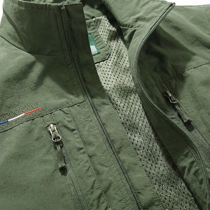 Men's Hooded Zip-Up Draped Coat