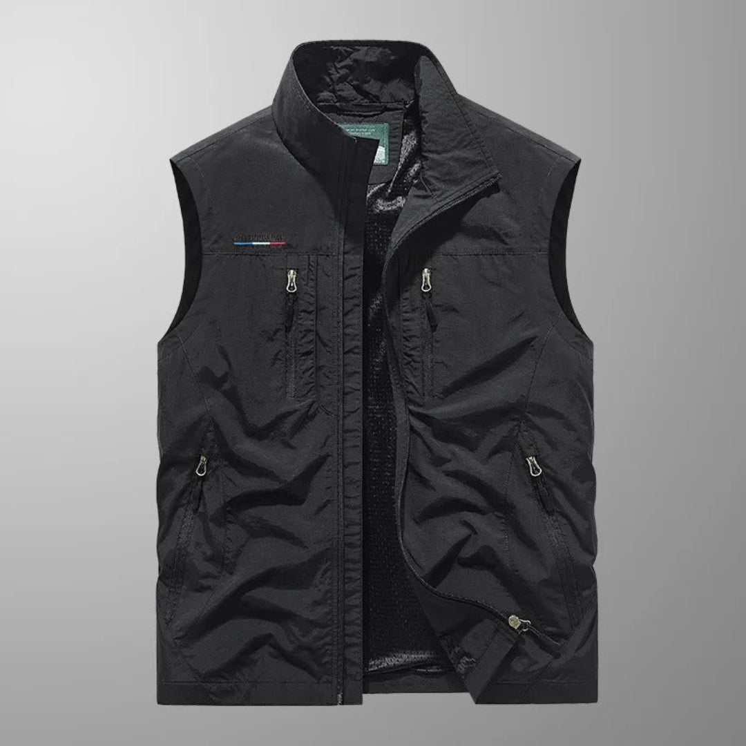 Men's Hooded Zip-Up Draped Coat