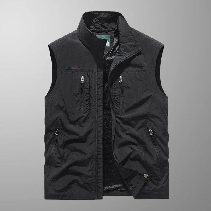 Men's Hooded Zip-Up Draped Coat