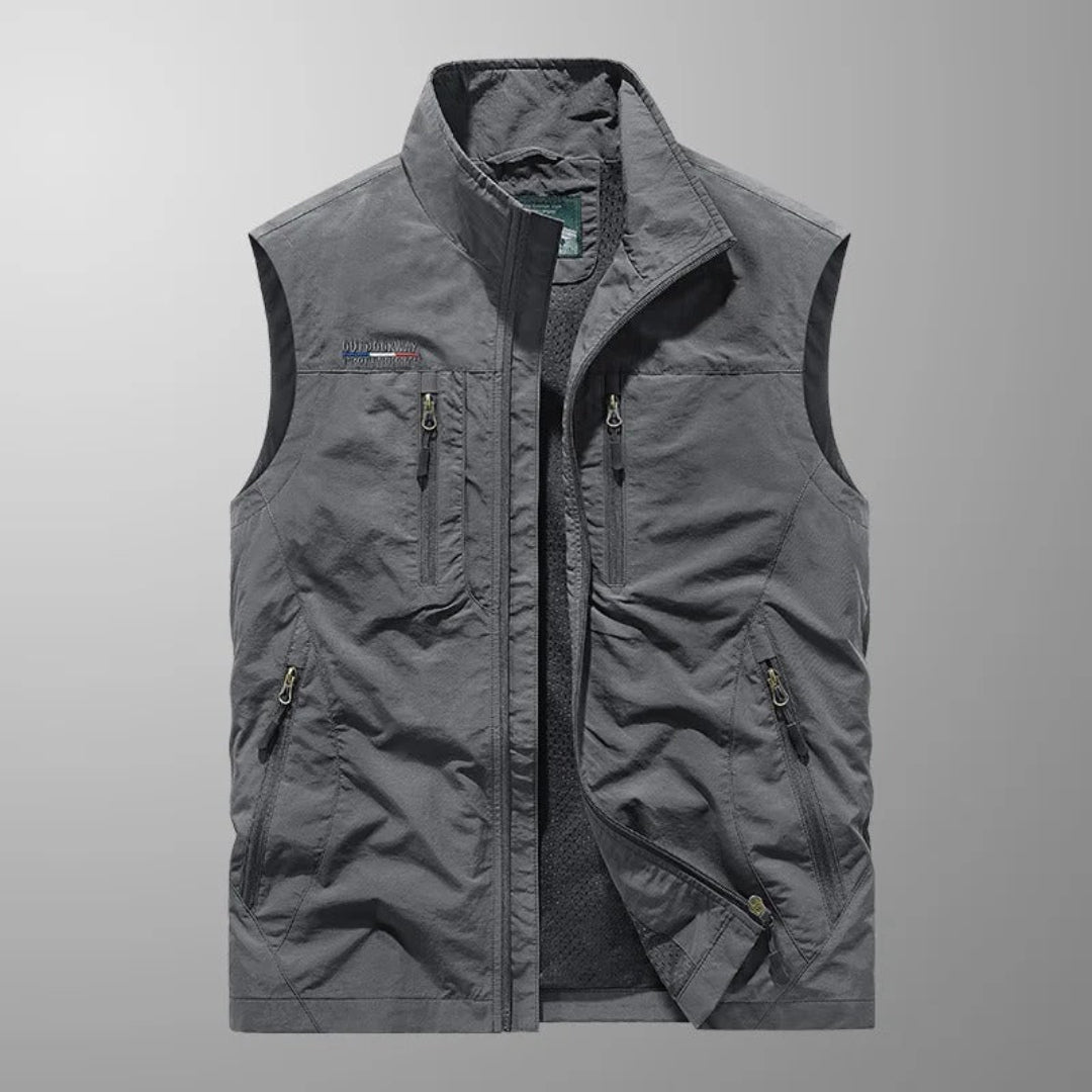 Men's Hooded Zip-Up Draped Coat