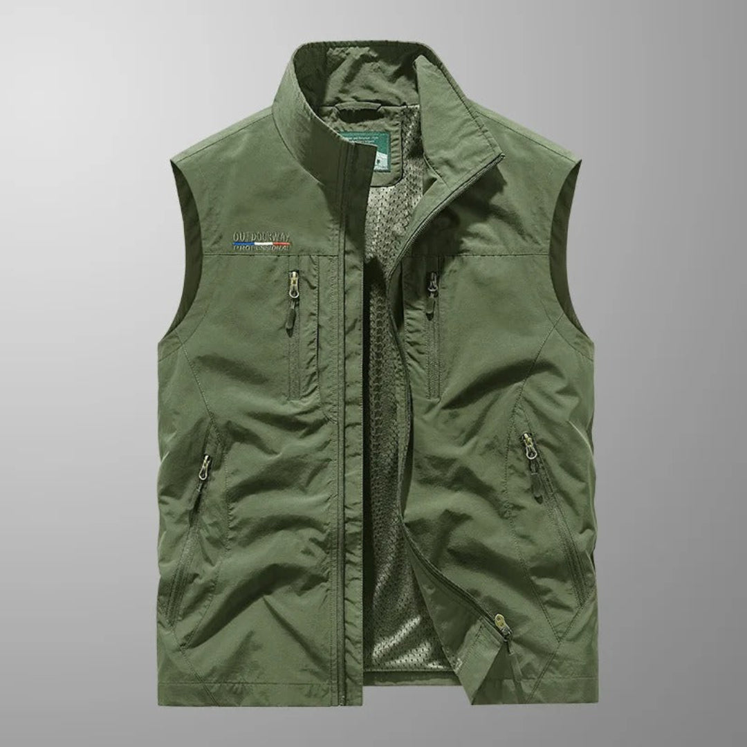 Men's Hooded Zip-Up Draped Coat