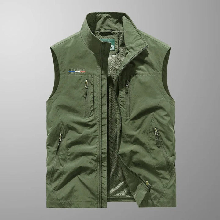 Men's Hooded Zip-Up Draped Coat