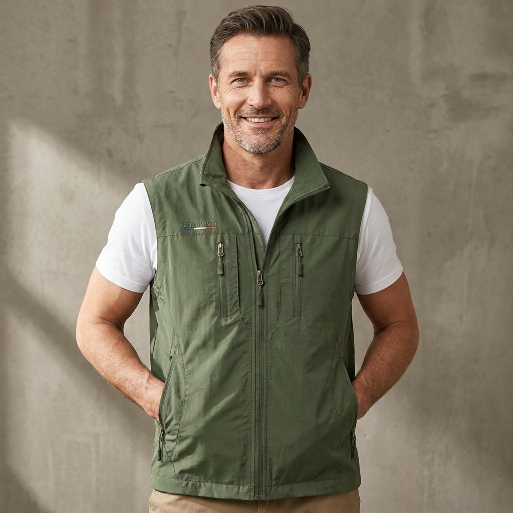 Men's Hooded Zip-Up Draped Coat
