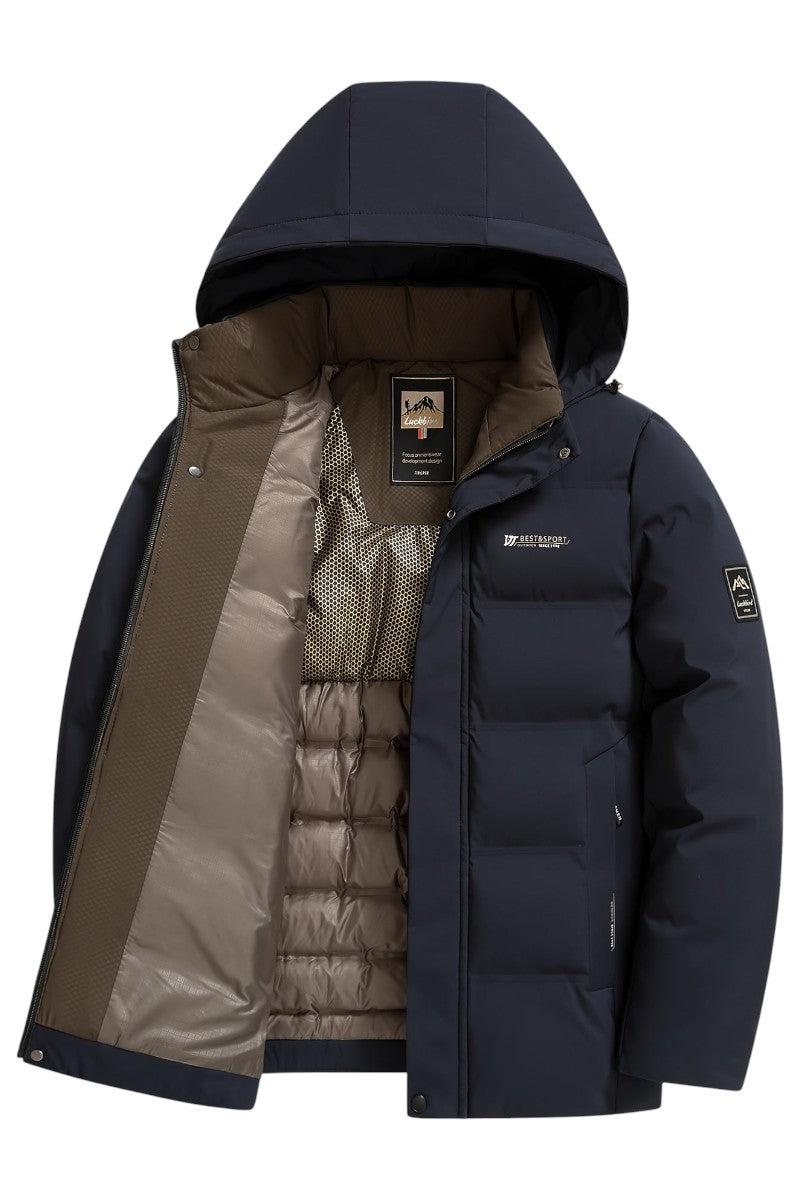 Casaco casual masculino oversized e com capuz
