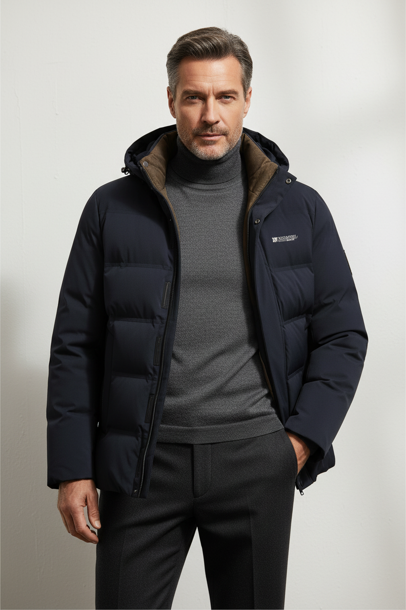 Casaco casual masculino oversized e com capuz