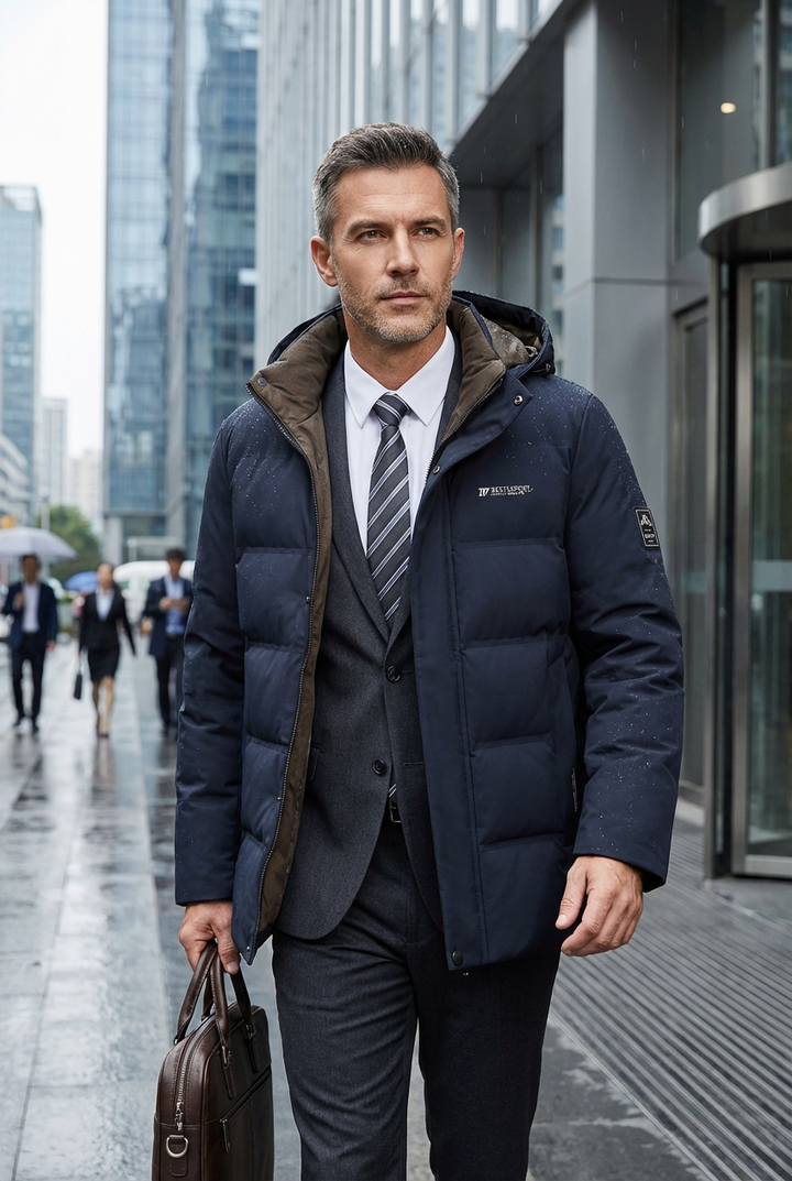 Casaco casual masculino oversized e com capuz