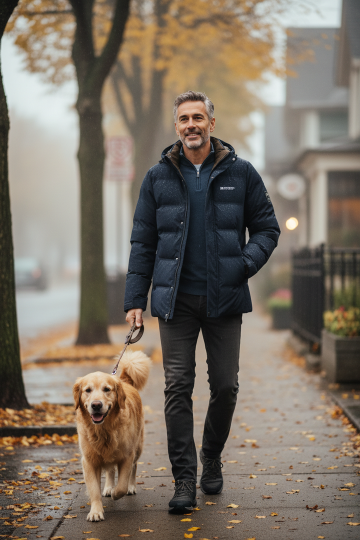Casaco casual masculino oversized e com capuz