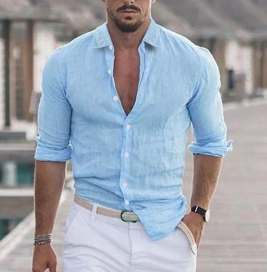 Henry | Men's Lightweight Linen Summer Shirt-The Yellow Prime