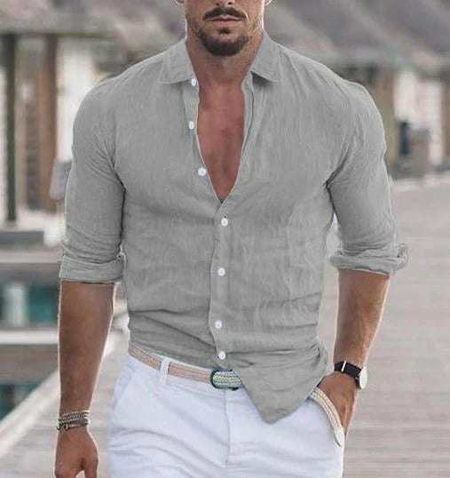 Henry | Men's Lightweight Linen Summer Shirt-The Yellow Prime