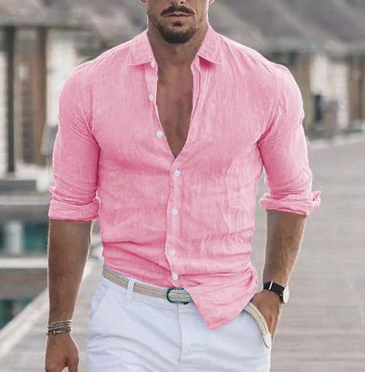 Henry | Men's Lightweight Linen Summer Shirt-The Yellow Prime