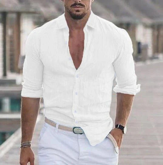 Henry | Men's Lightweight Linen Summer Shirt-The Yellow Prime