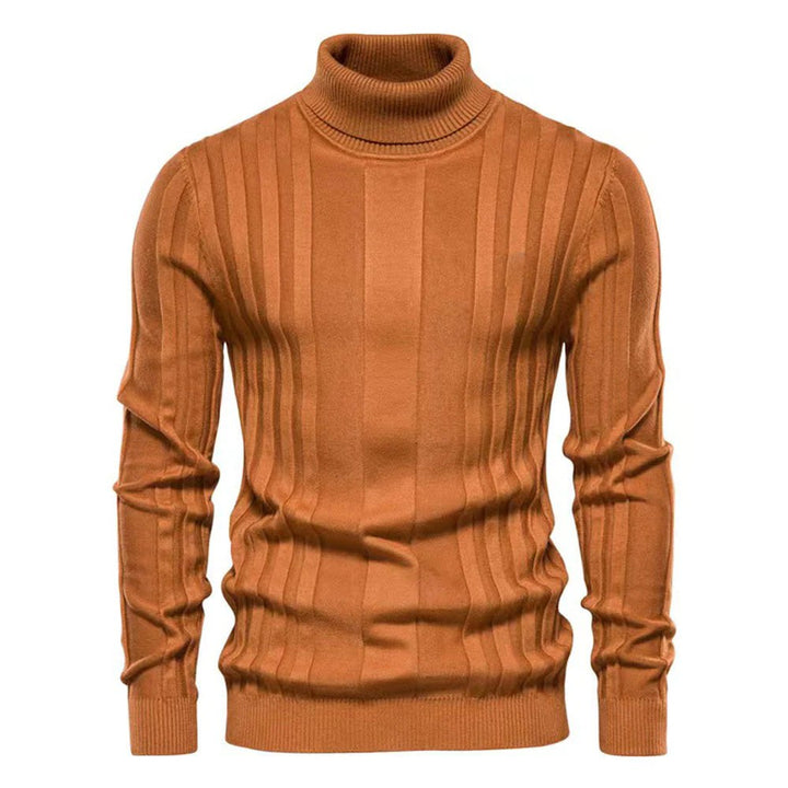 Men's Slim Knit Turtleneck Sweater for Winter Wear