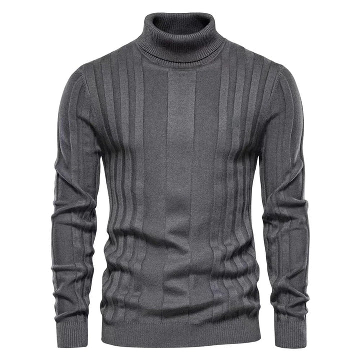 Men's Slim Knit Turtleneck Sweater for Winter Wear