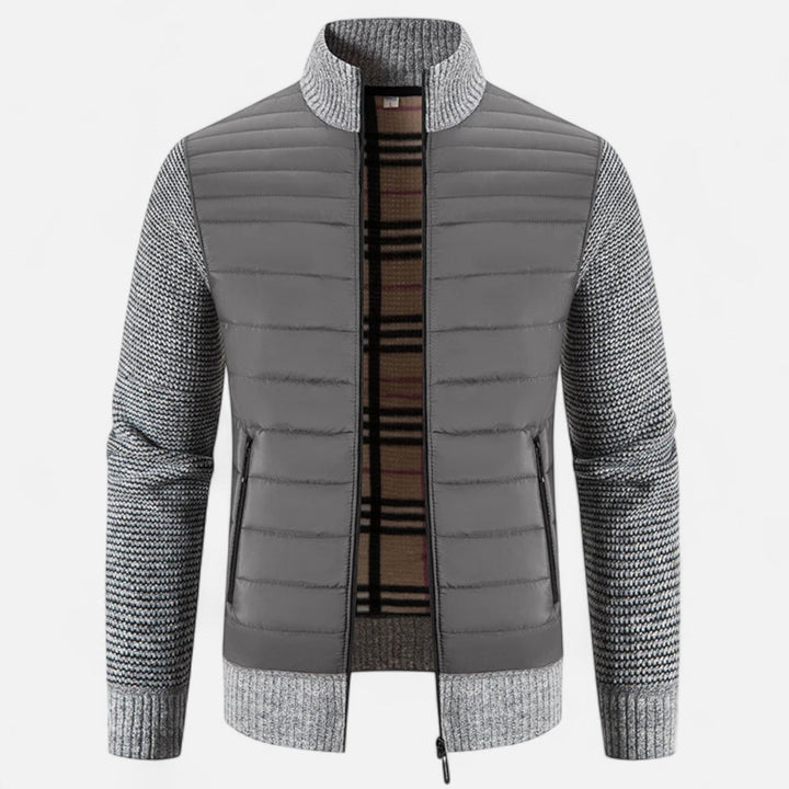 Abrigo largo moderno drapeado de cuello alto para hombre