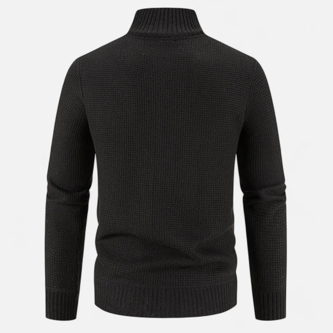Abrigo largo moderno drapeado de cuello alto para hombre