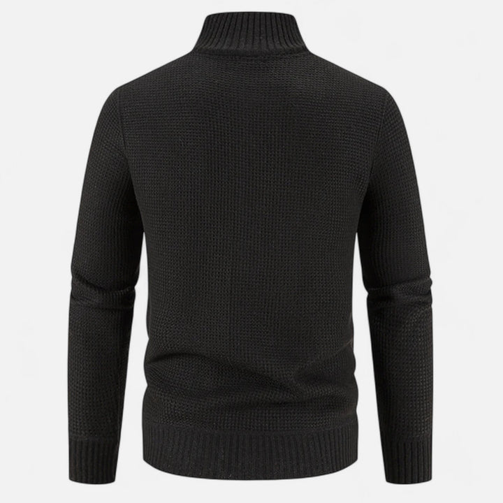 Abrigo largo moderno drapeado de cuello alto para hombre