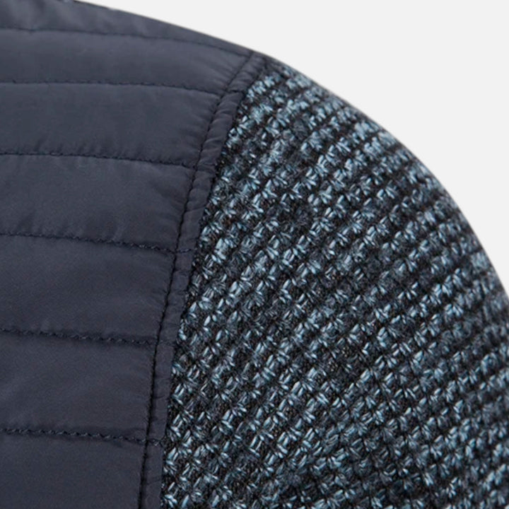 Abrigo largo moderno drapeado de cuello alto para hombre