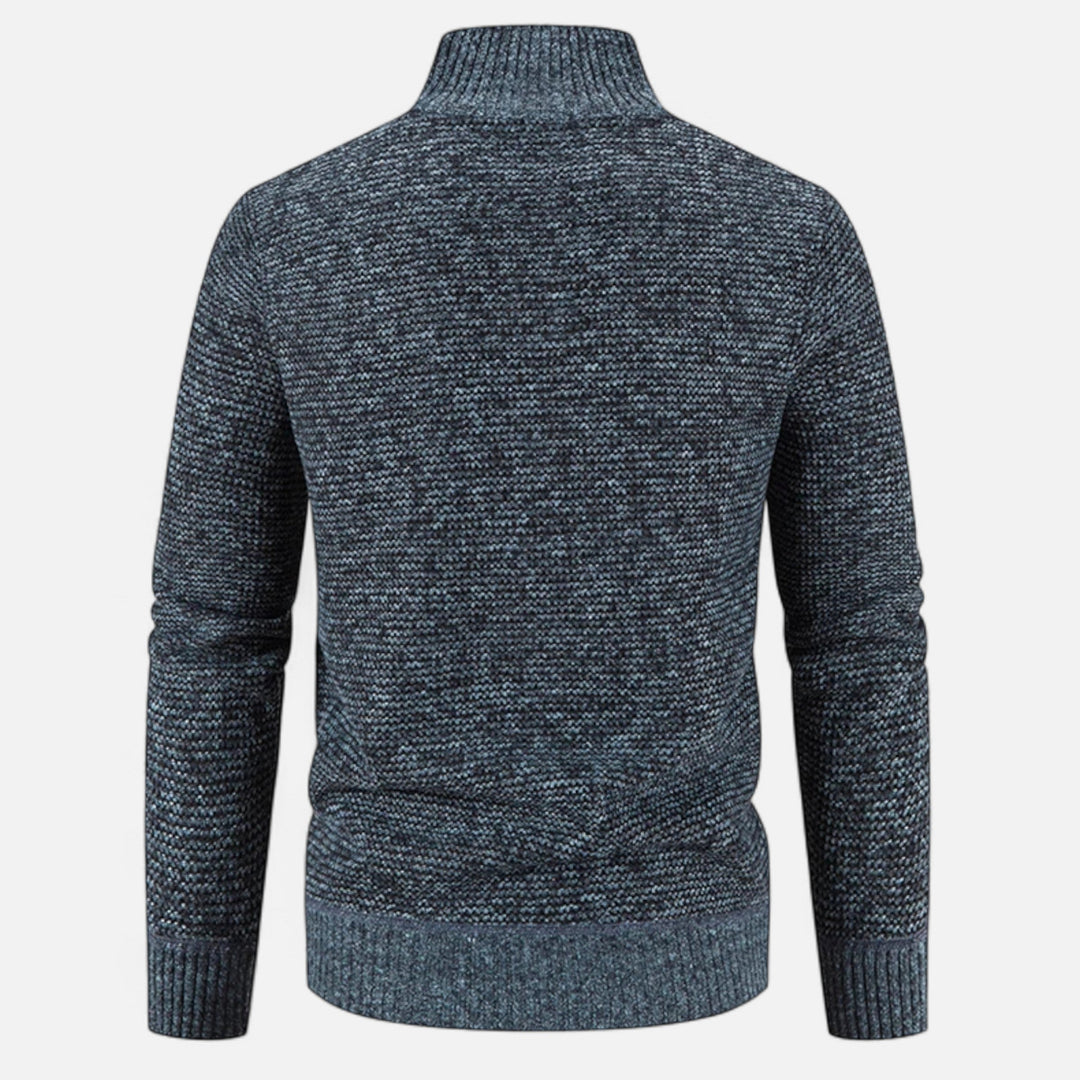 Abrigo largo moderno drapeado de cuello alto para hombre