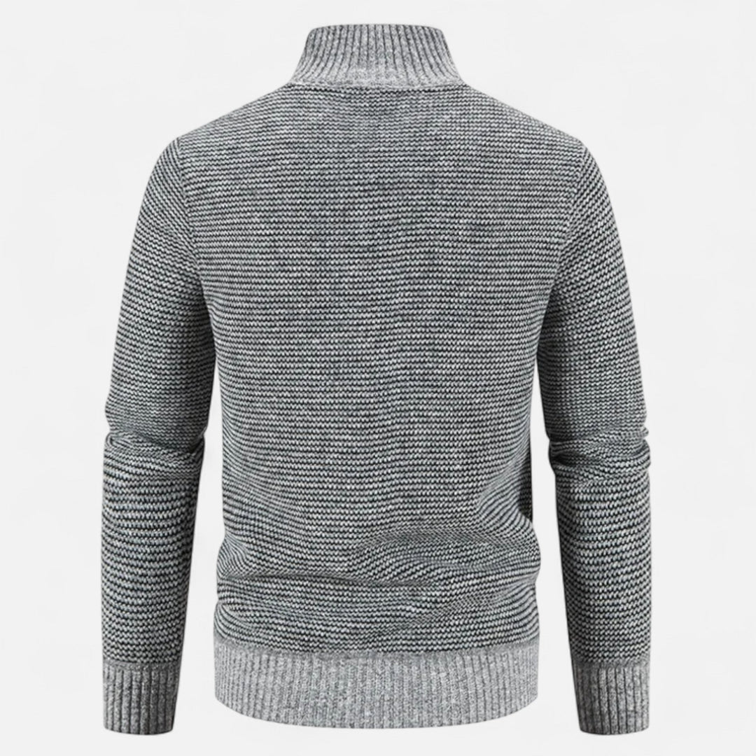 Abrigo largo moderno drapeado de cuello alto para hombre