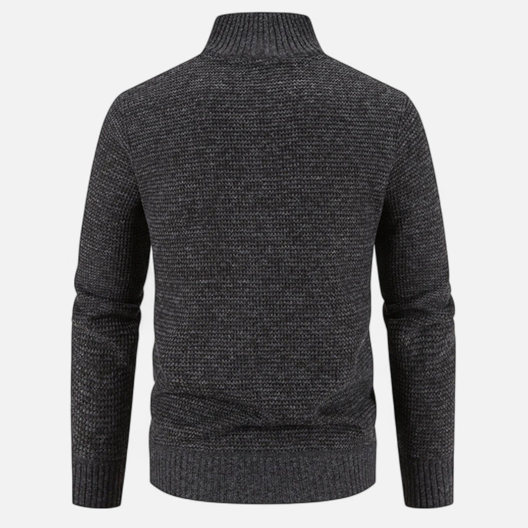 Abrigo largo moderno drapeado de cuello alto para hombre