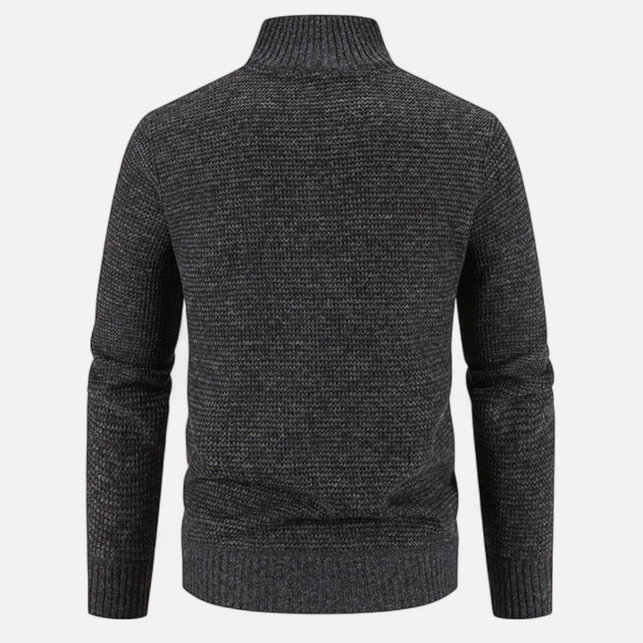 Abrigo largo moderno drapeado de cuello alto para hombre