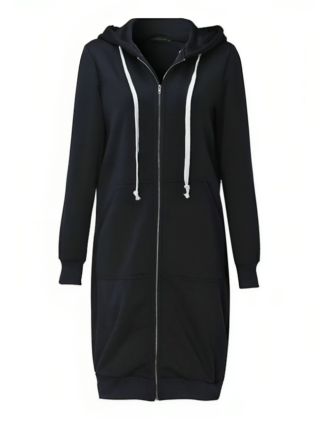 Women's Soft Long Zip Hoodie - Relaxed Fit Cotton Blend-The Yellow Prime