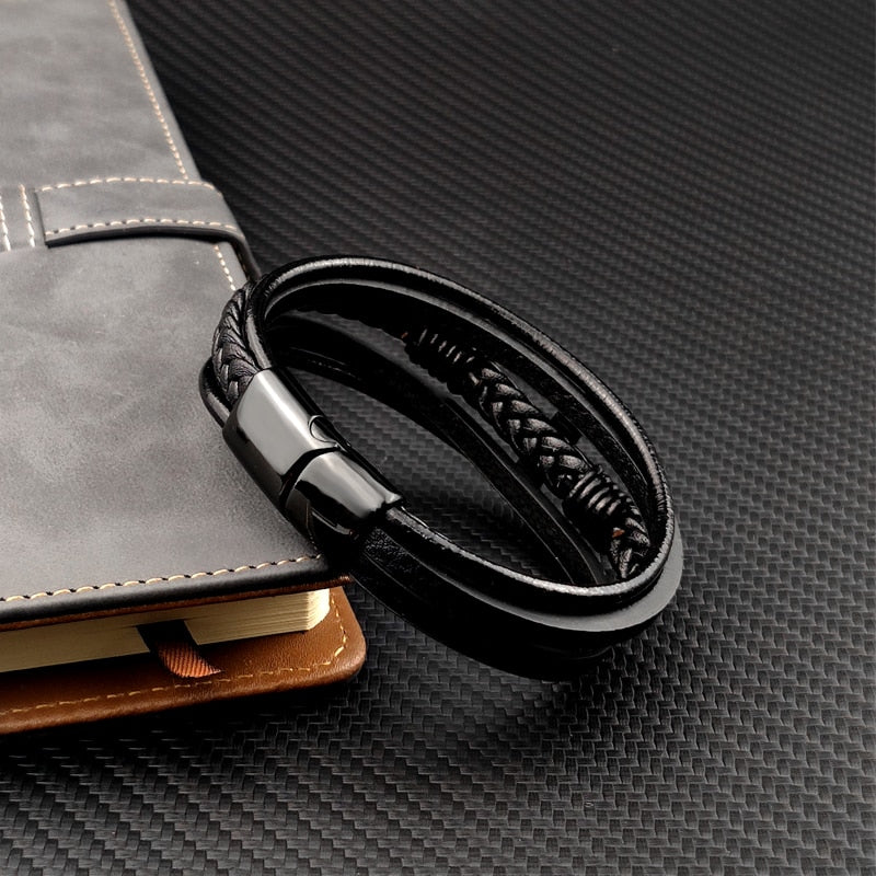Nolan | Men's Elegant Black Cross Bracelet for Modern Style-The Yellow Prime