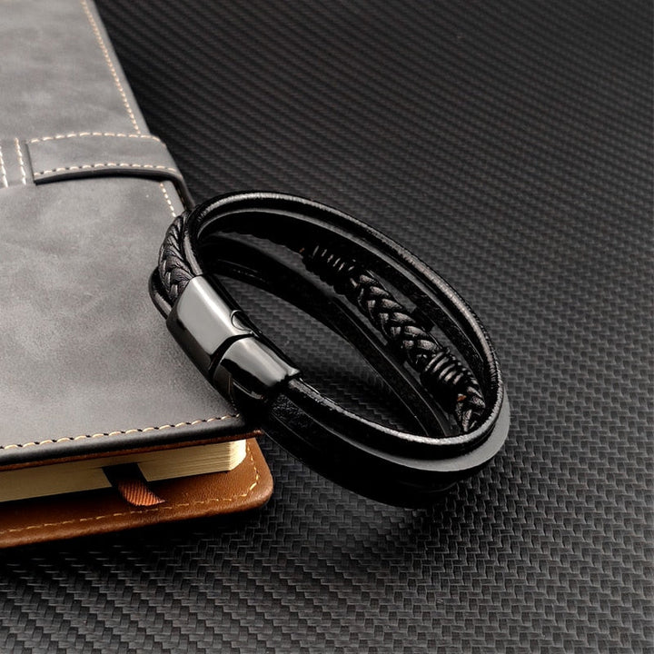 Nolan | Men's Elegant Black Cross Bracelet for Modern Style-The Yellow Prime