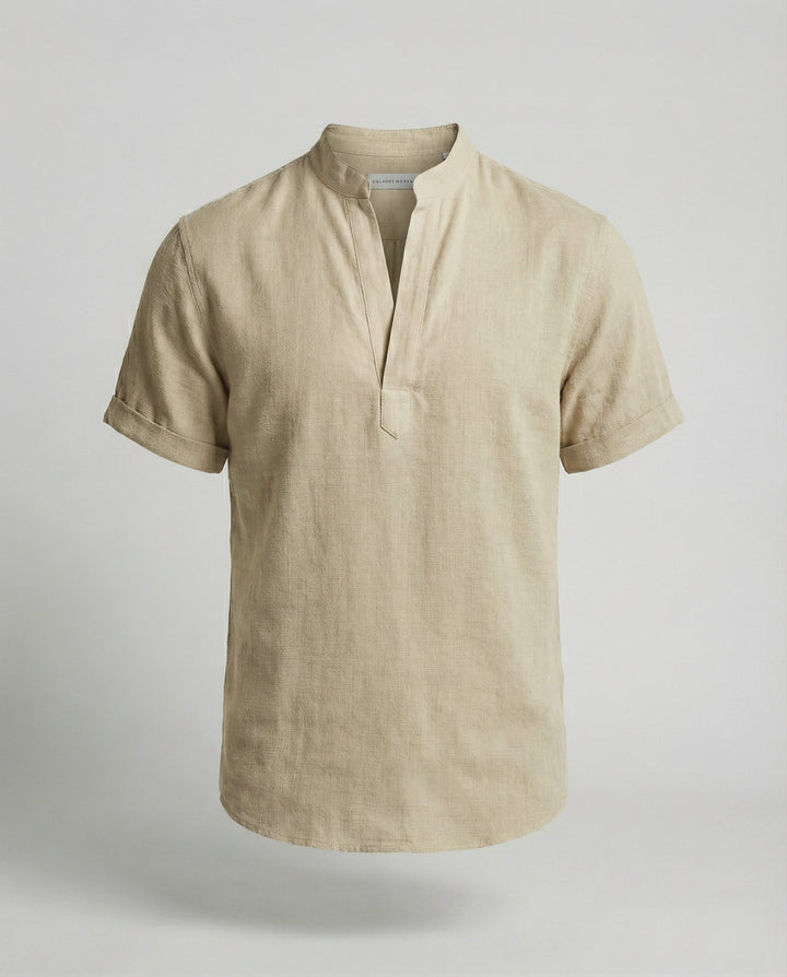 Men's High-Quality Comfortable V-Neck Polo Shirt-The Yellow Prime