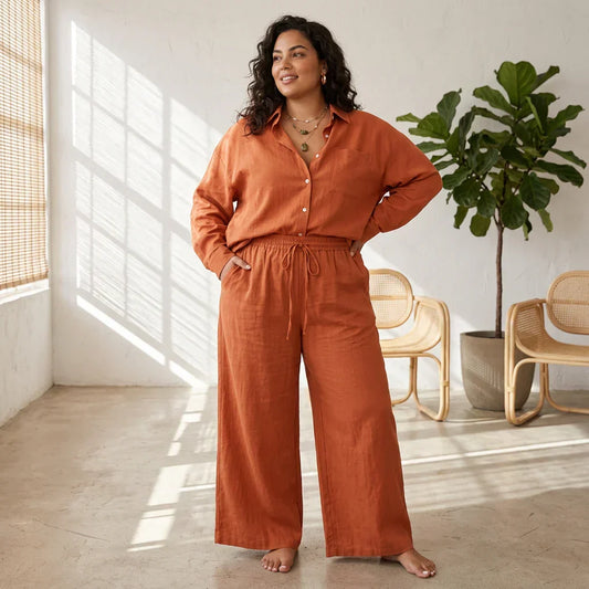 Women's Cotton Two-Piece Outfit – Everyday Wardrobe Essential