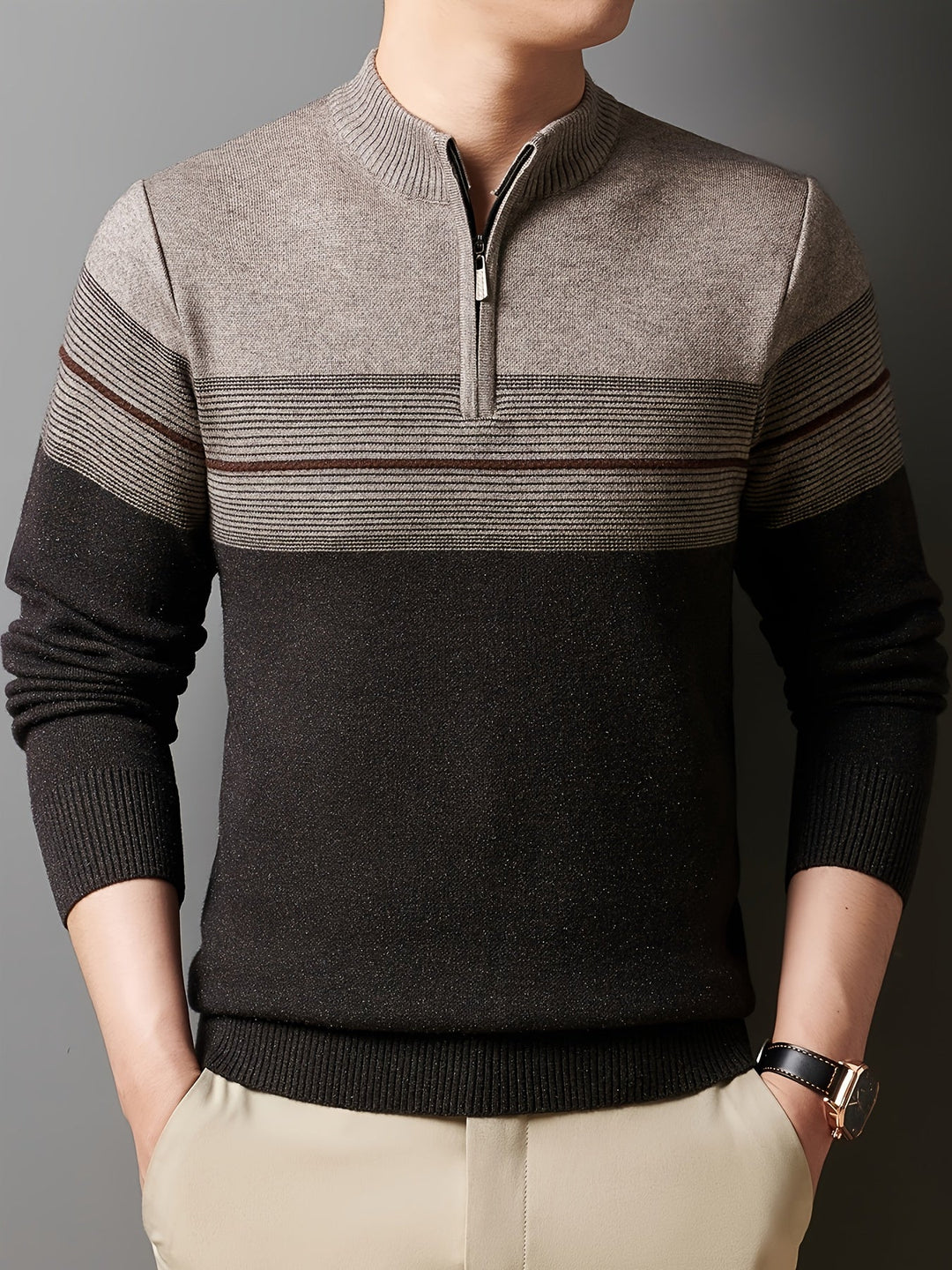Men's Classic Zip-Neck Sweater