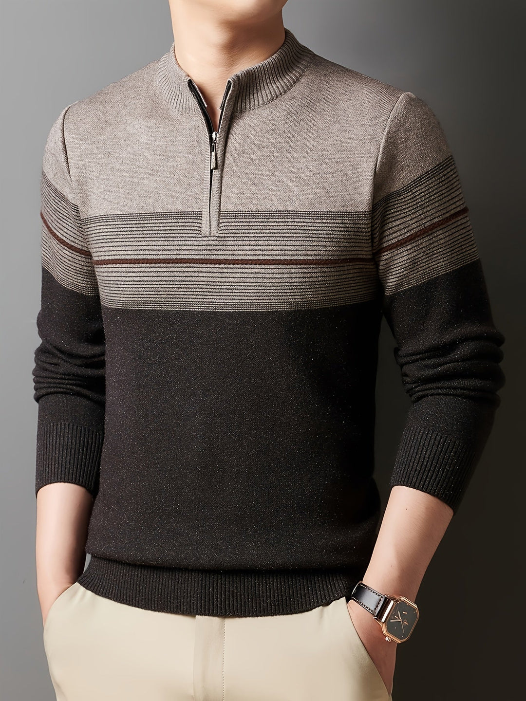 Men's Classic Zip-Neck Sweater