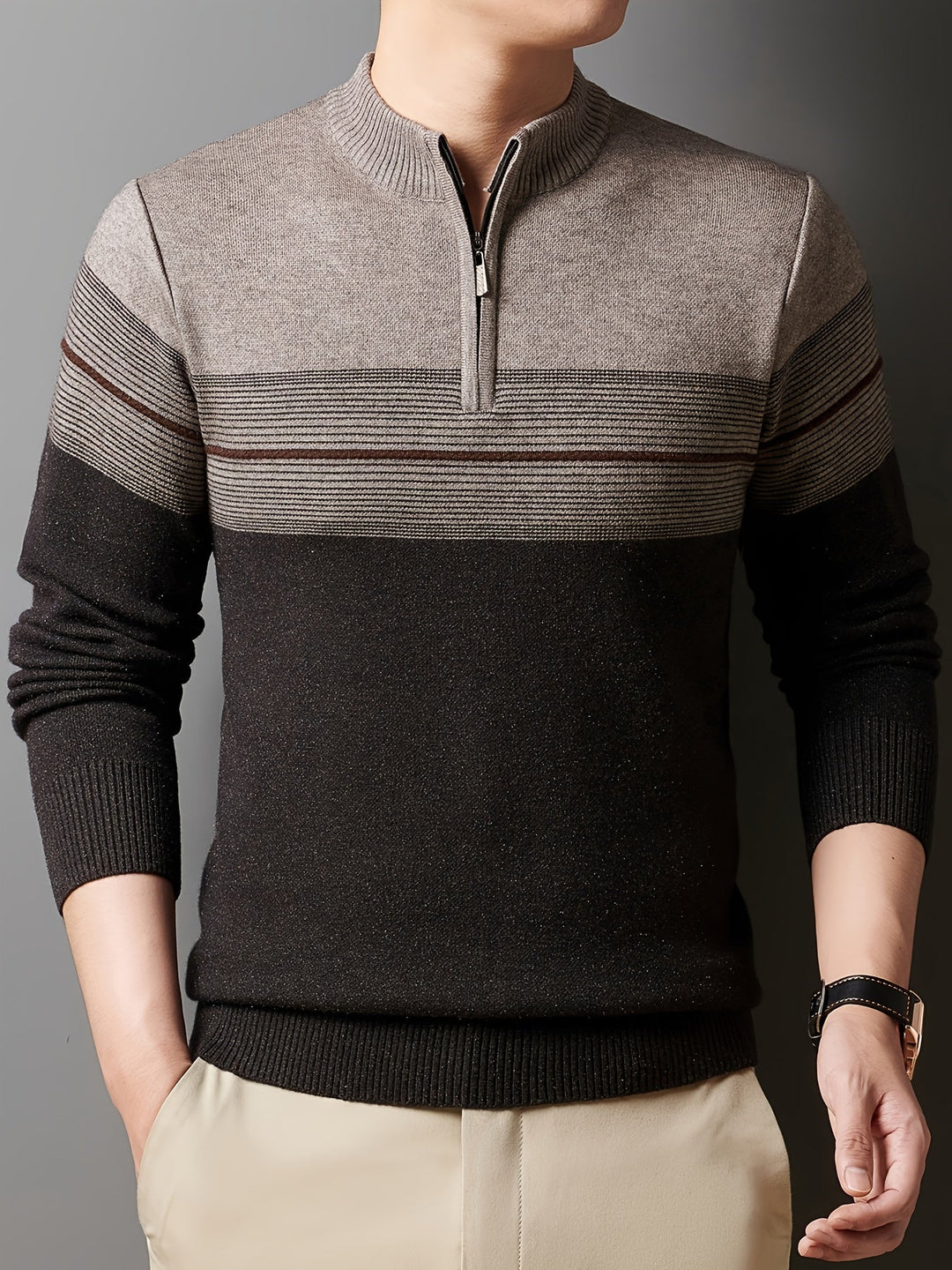 Men's Classic Zip-Neck Sweater