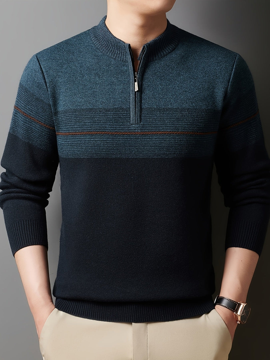 Men's Classic Zip-Neck Sweater