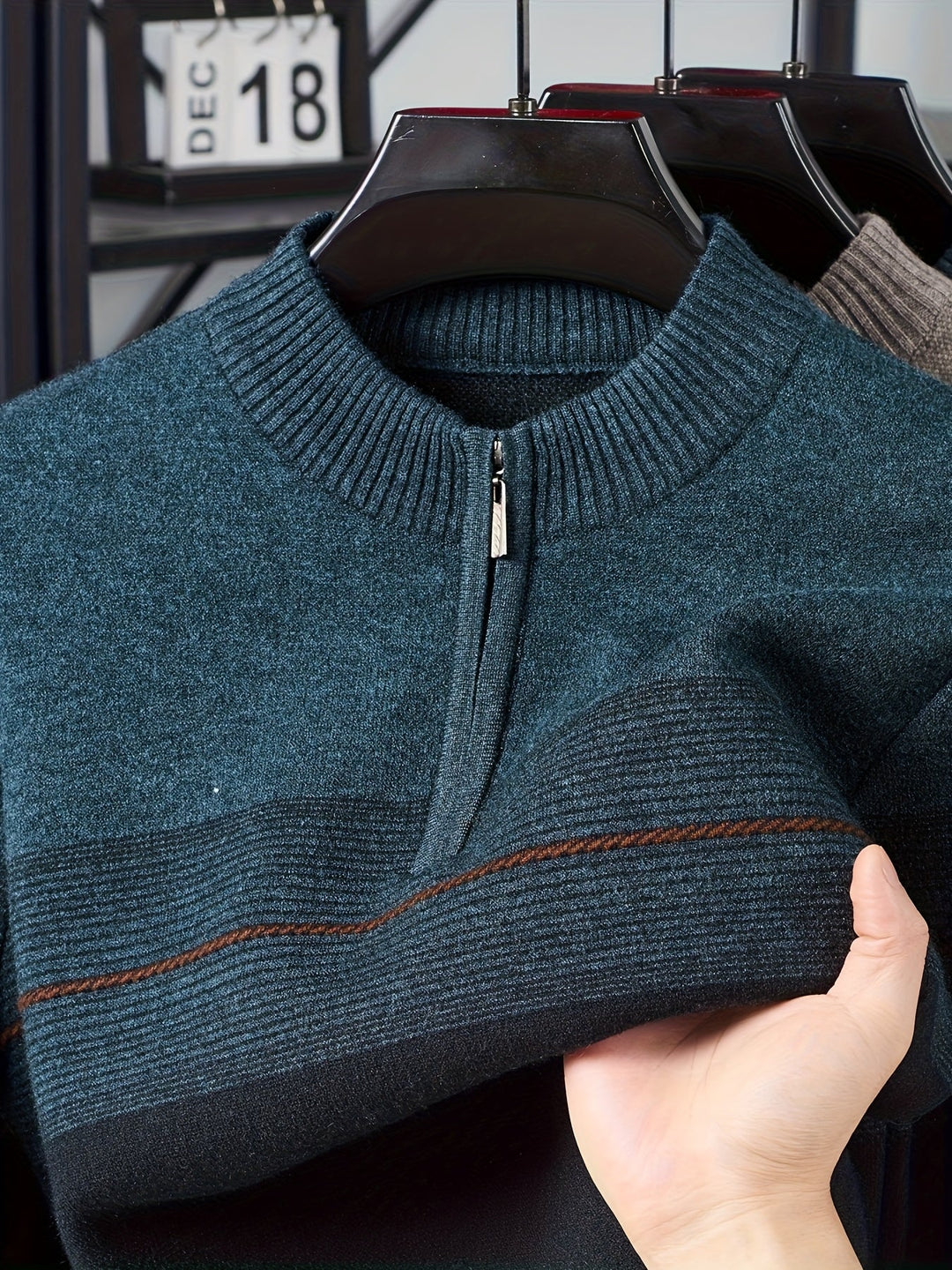 Men's Classic Zip-Neck Sweater